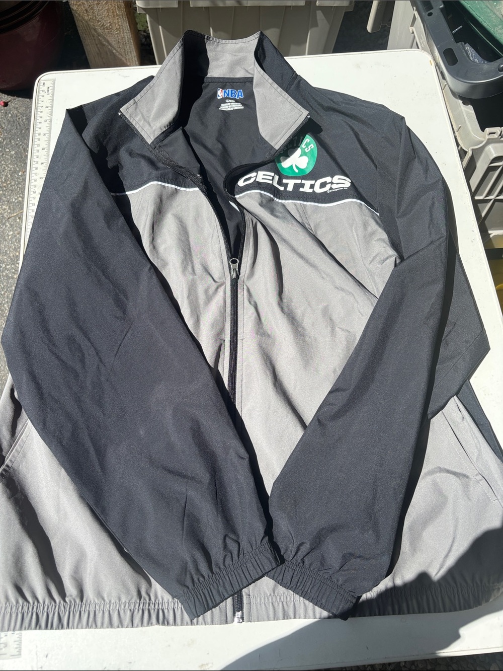 NBA Boston Celtics Black and Gray Windbreaker Jacket